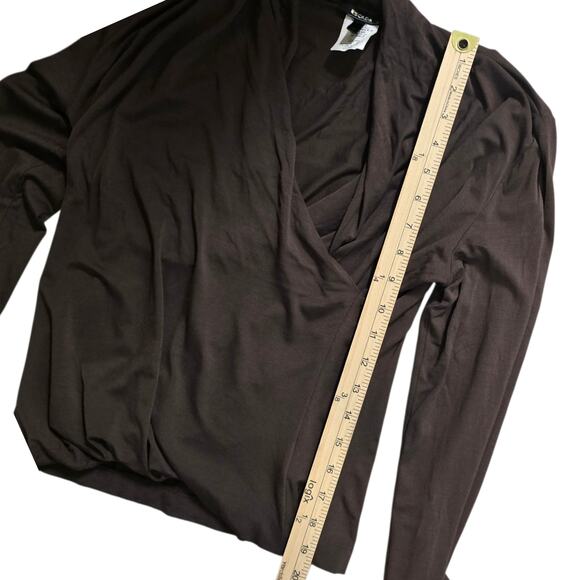 Escada Brown Draped Cowl Neck Long Sleeve Top Size 38 Rayon Blend Small - Picture 7 of 7
